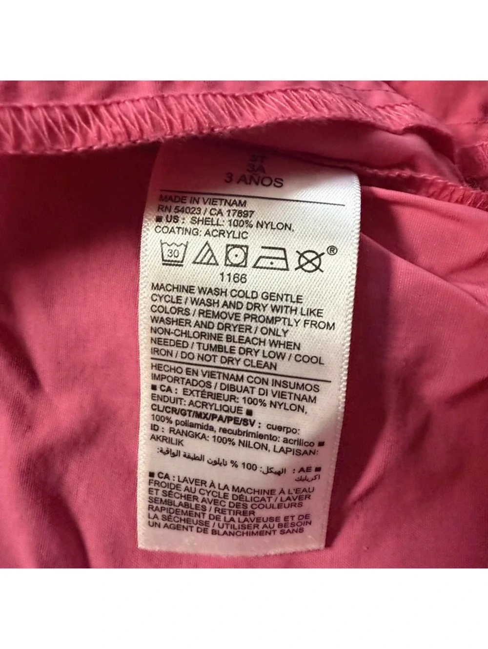 Old Navy Toddler Girls Water Resistant Windbreaker Jacket Pink Size 3T